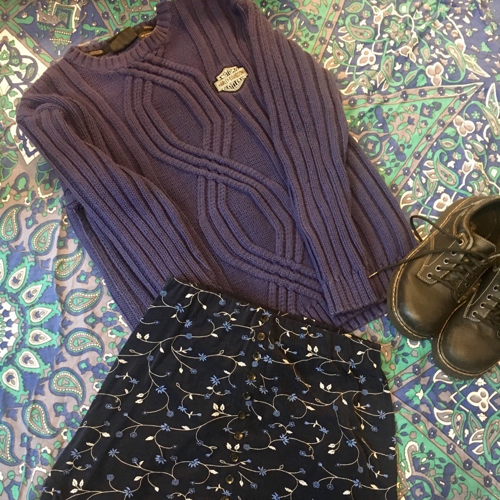 Harley Davidson purple oversized sweater